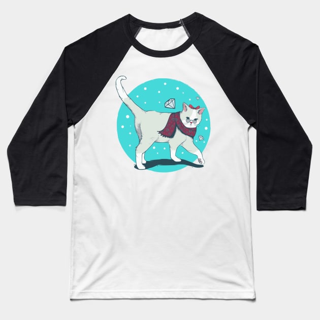 Sassy Cat Baseball T-Shirt by Caturday